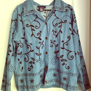 Vintage Denim& Co floral jacket